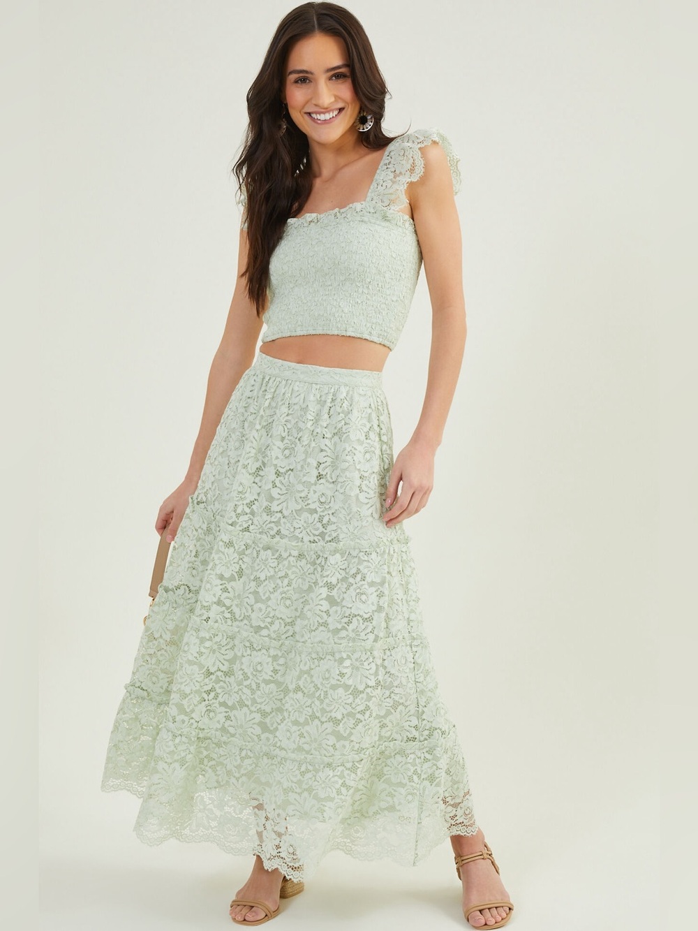 Altar'd State | Venus Lace Midi Skirt Size L & Top / Size S